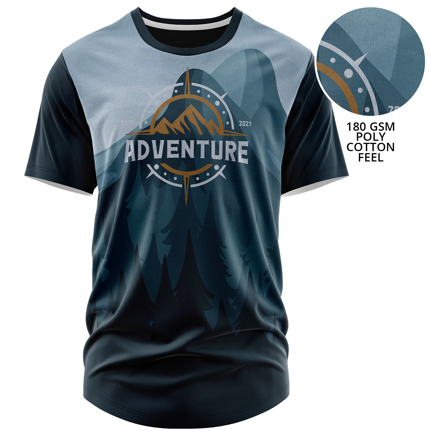 Unisex 180 GSM Jersey Knit Cotton Feel Sublimation Short Sleeve T-shirt 2