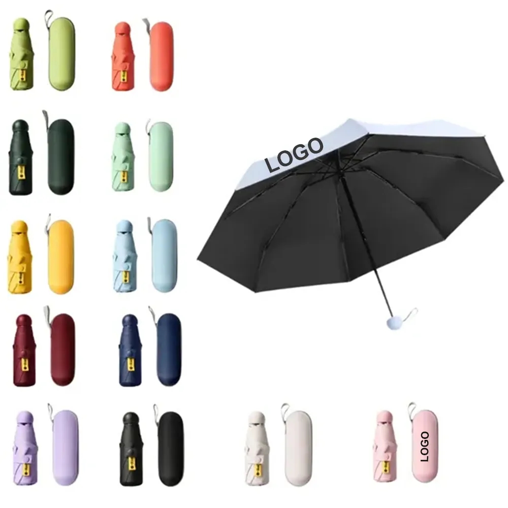 Mini Folding Compact Travel Umbrella with Case 6