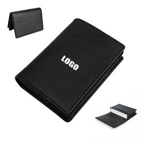 Sleek Leather Business Card Holder With Snap Closure 6