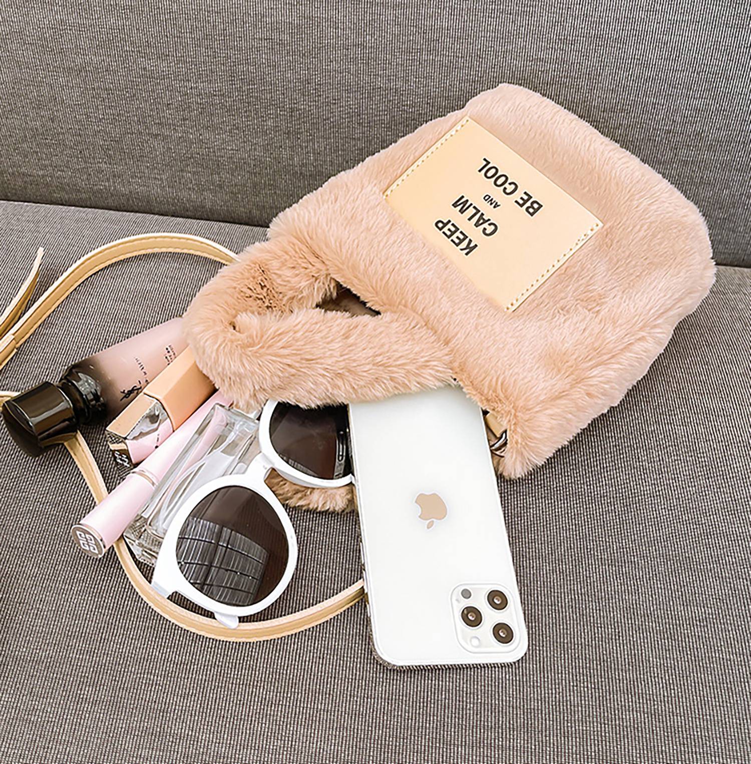 Fleece Furry Bucket bag 5
