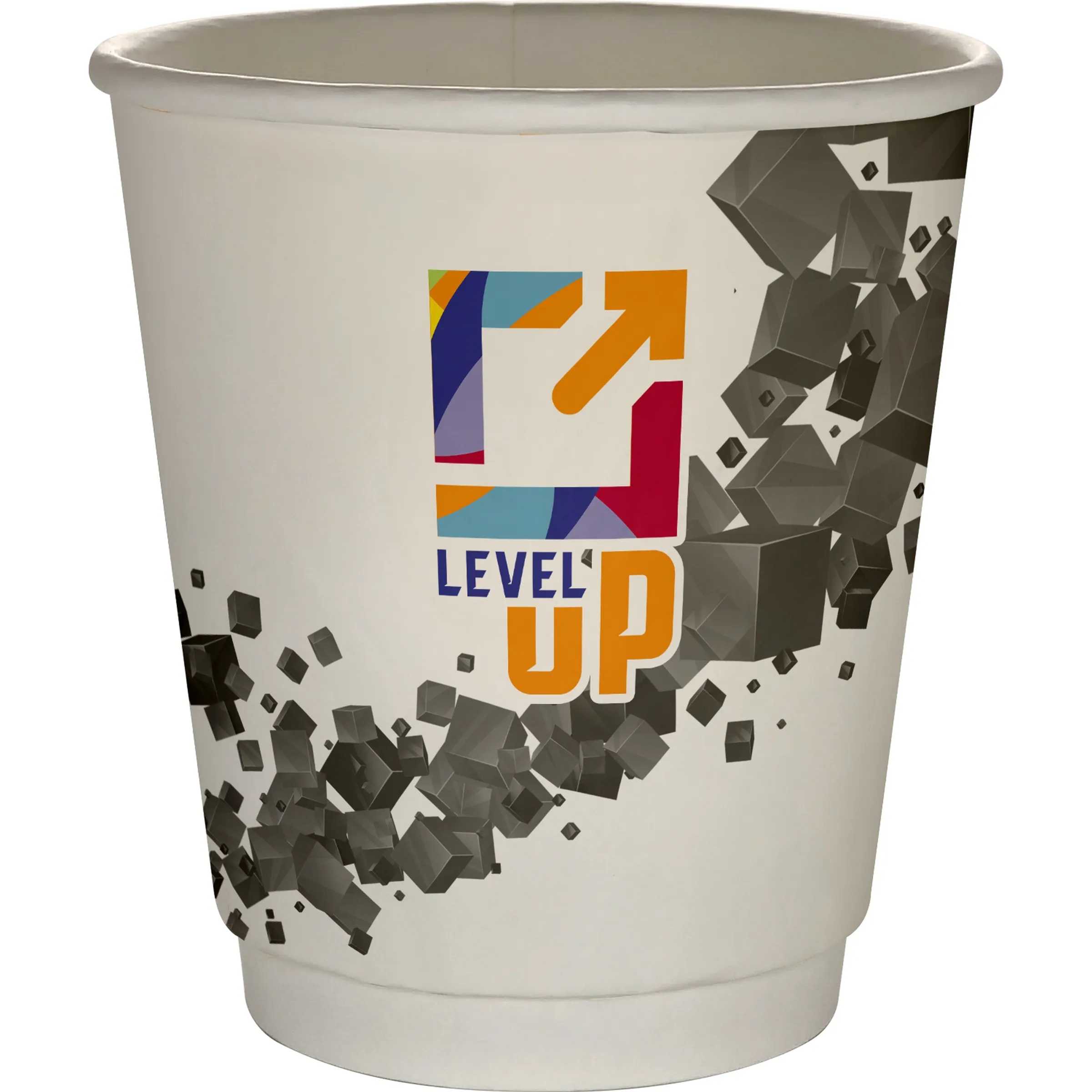 10 oz Full Color Floating Cubes Insulated Paper Cup 5
