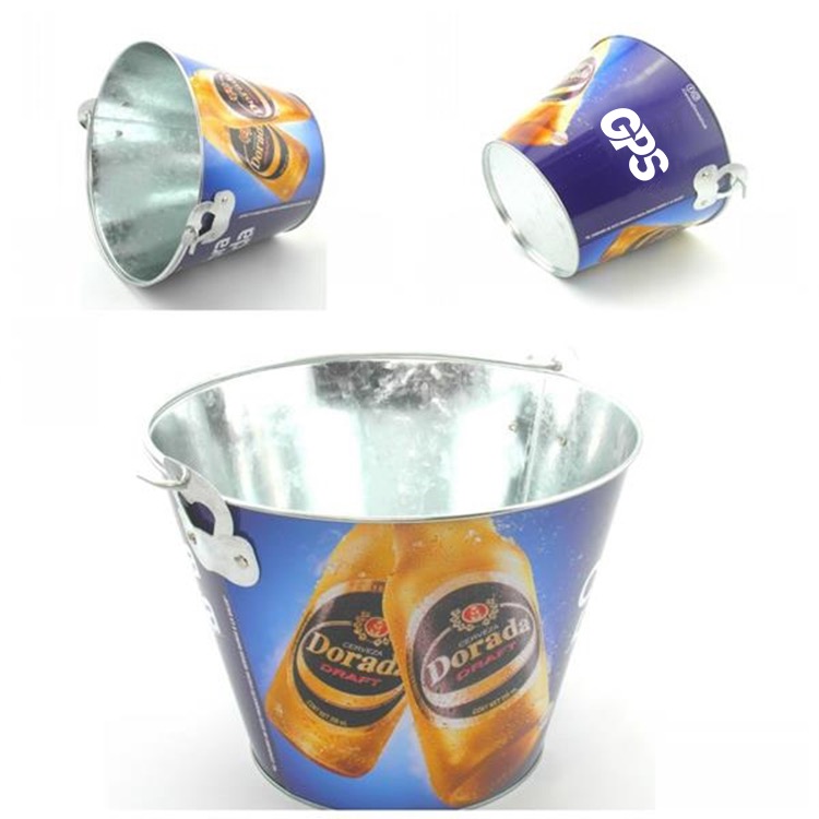5 Qt Galvanized Metal Ice Bucket/ Beer Bucket 4