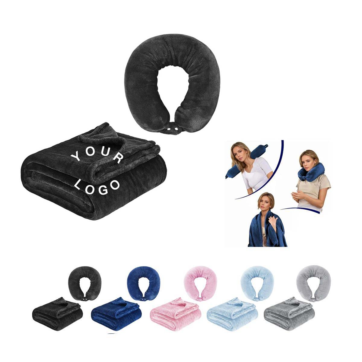 2 in 1 Travel Blanket and Pillow with Flannel Fabric 5