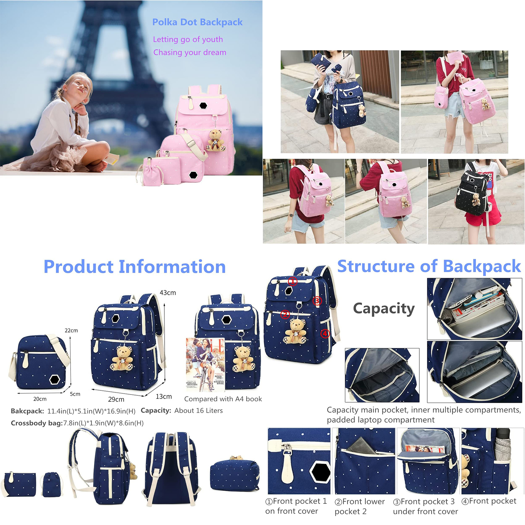 4 Pcs Dot Bags Set 2