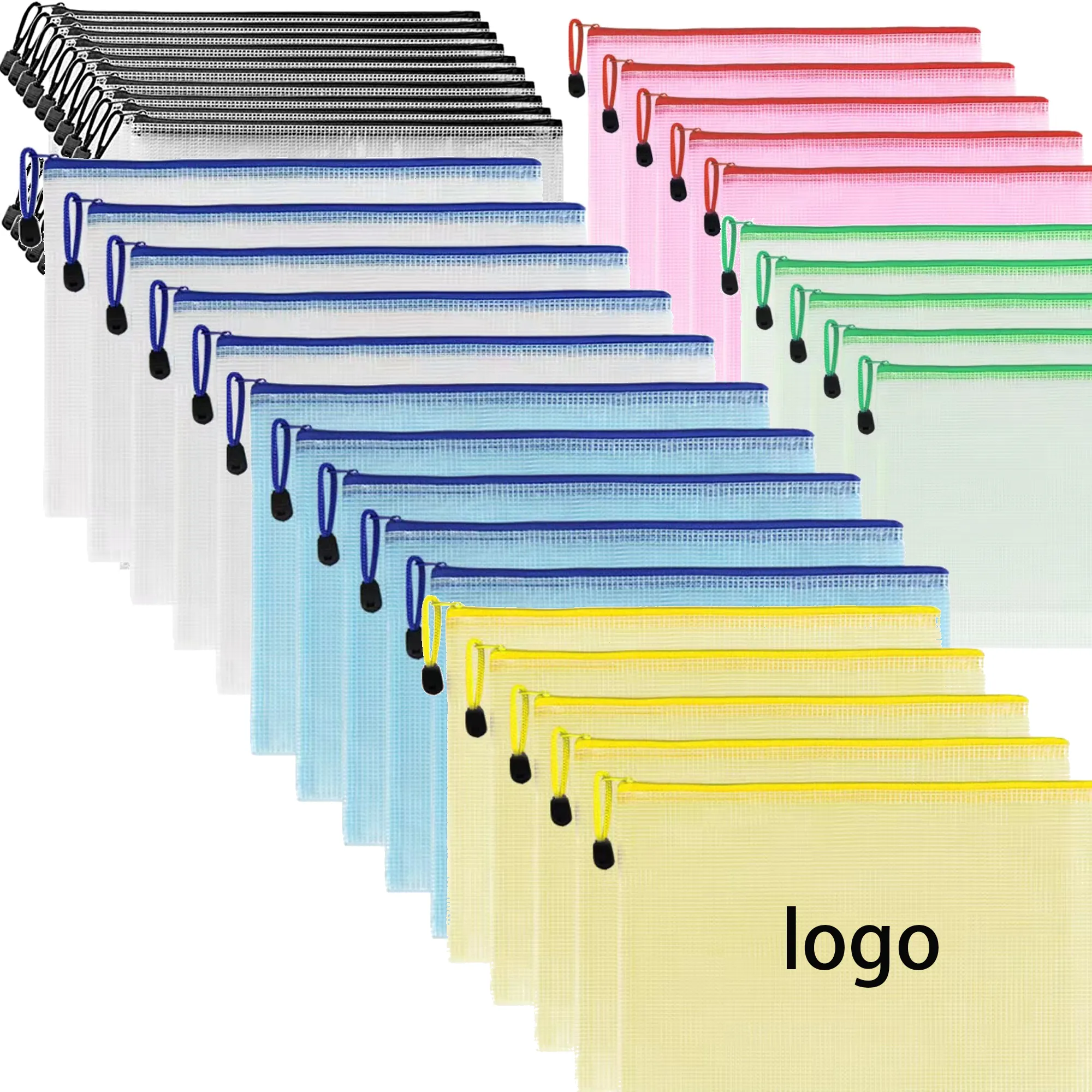 A4 Mesh Document Sleeve File Bag with Zipper 2