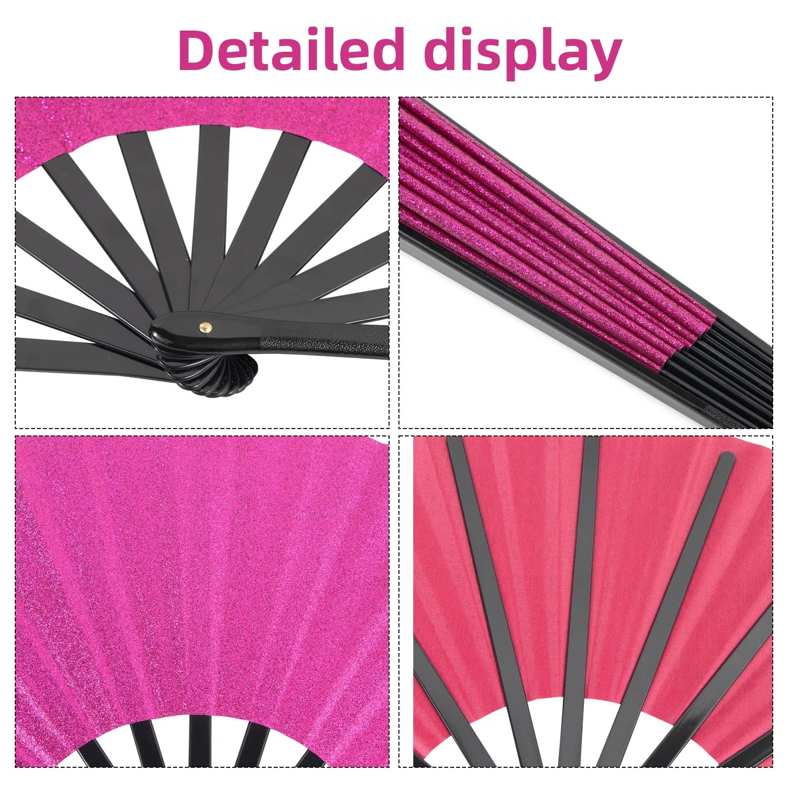 13 Inch Custom Glitter Hand Fan for Rave Parties - Bulk Order 6