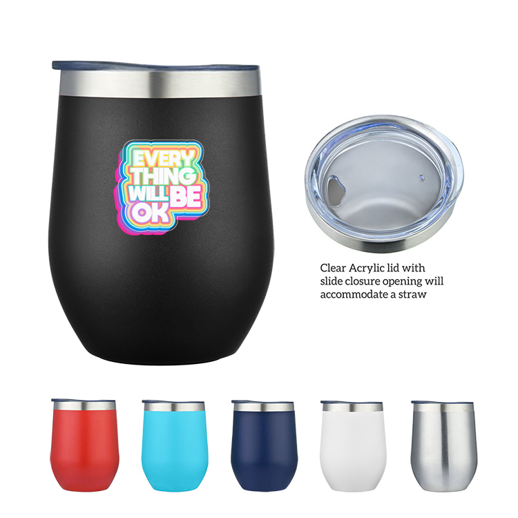 12 oz. Double Wall Stainless Steel Vacuum Wine Cup 7