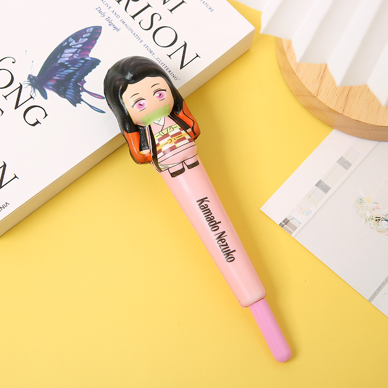 2 in 1 Squishy Anime Character Ball Pen and Squeeze Toy 2