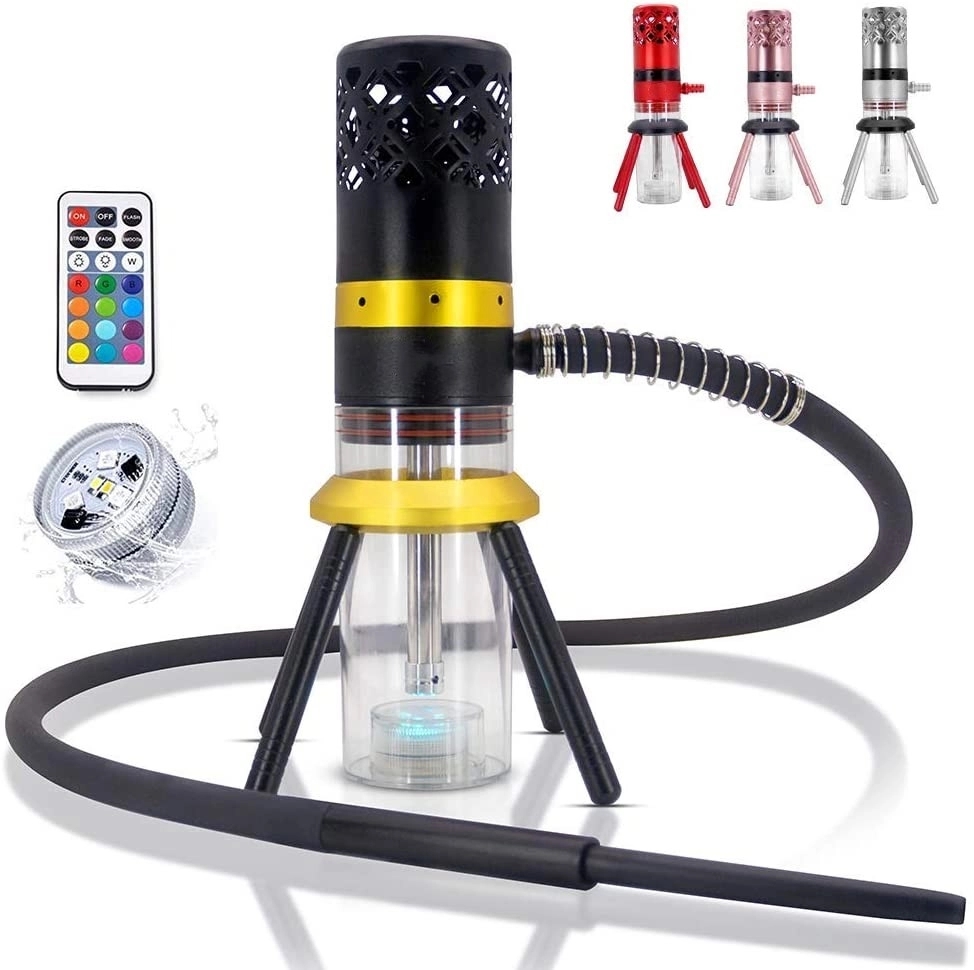 Portable Hookah With Hose Tongs Led Light 4