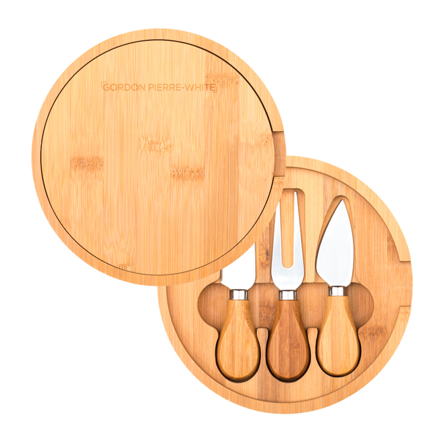 Ricotta Bamboo Cheese Board Set (Engraved Imprint) 2
