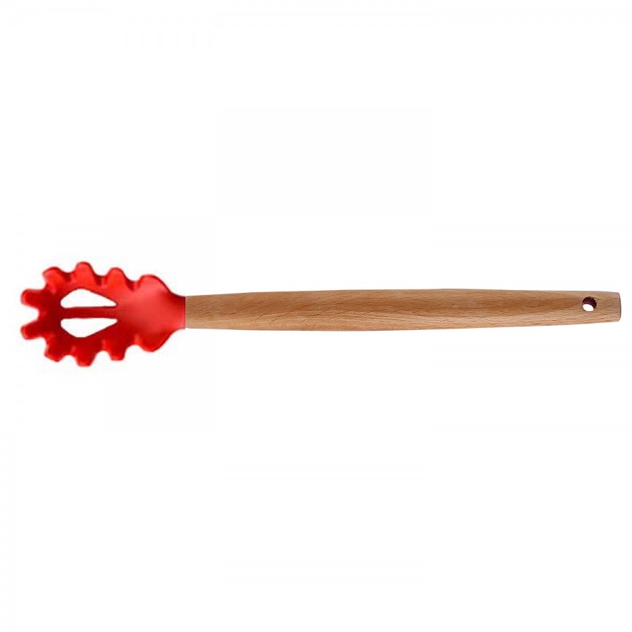 Silicone Cooking or Serving Utensil with Wooden Handle – Sold Individually or as a Set 5