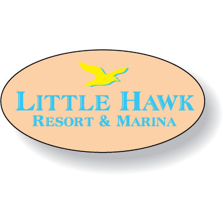 Fluorescent Orange Flexo-Printed Stock Oval Roll Labels (.875"x1.75")