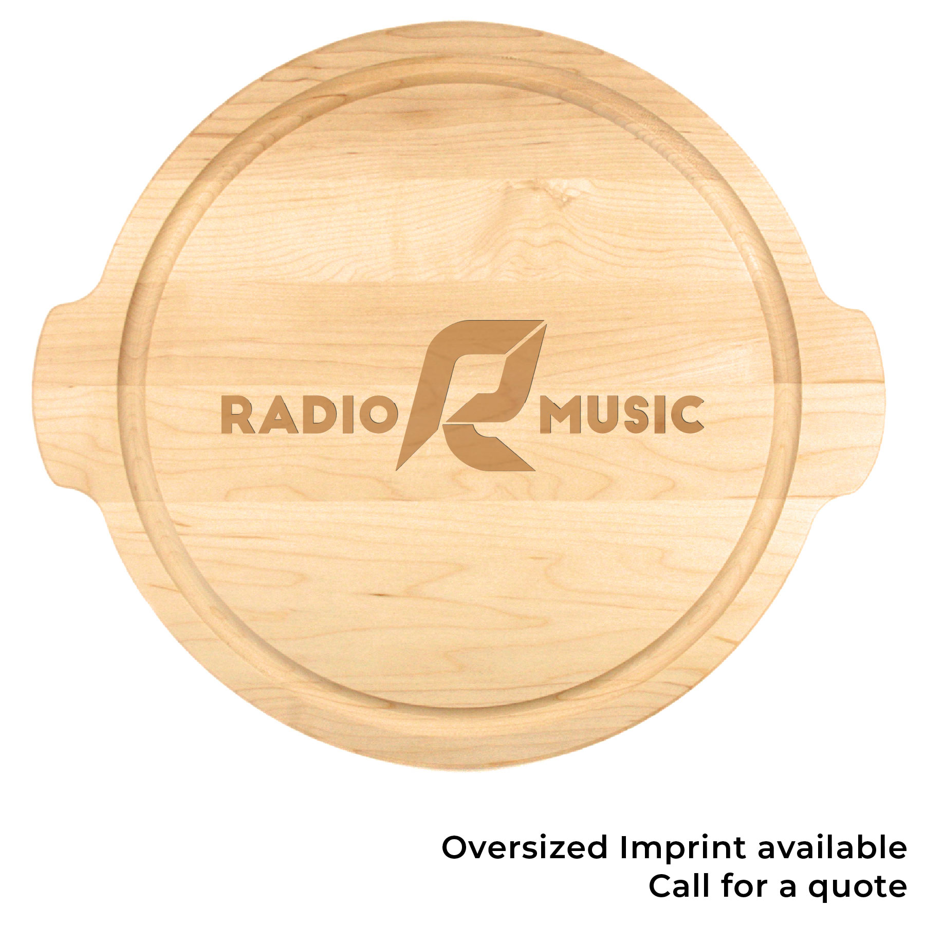 12" Maple Round Cutting Board w/ Juice Groove & Handles 4