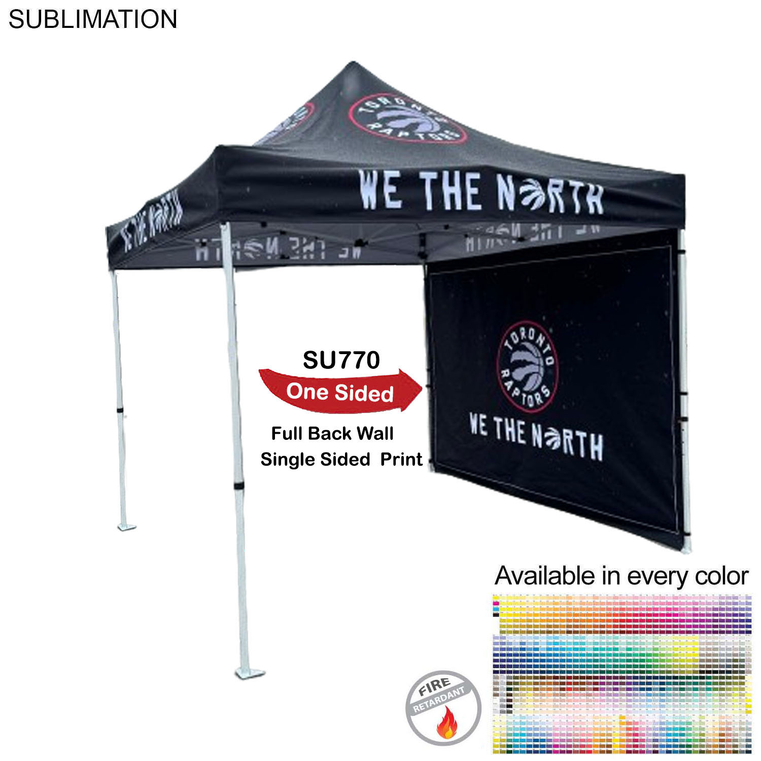 48 Hr Quick Ship - Full Back Wall for 10x10 Tent Kit, Sublimated, Single Sided Print 19