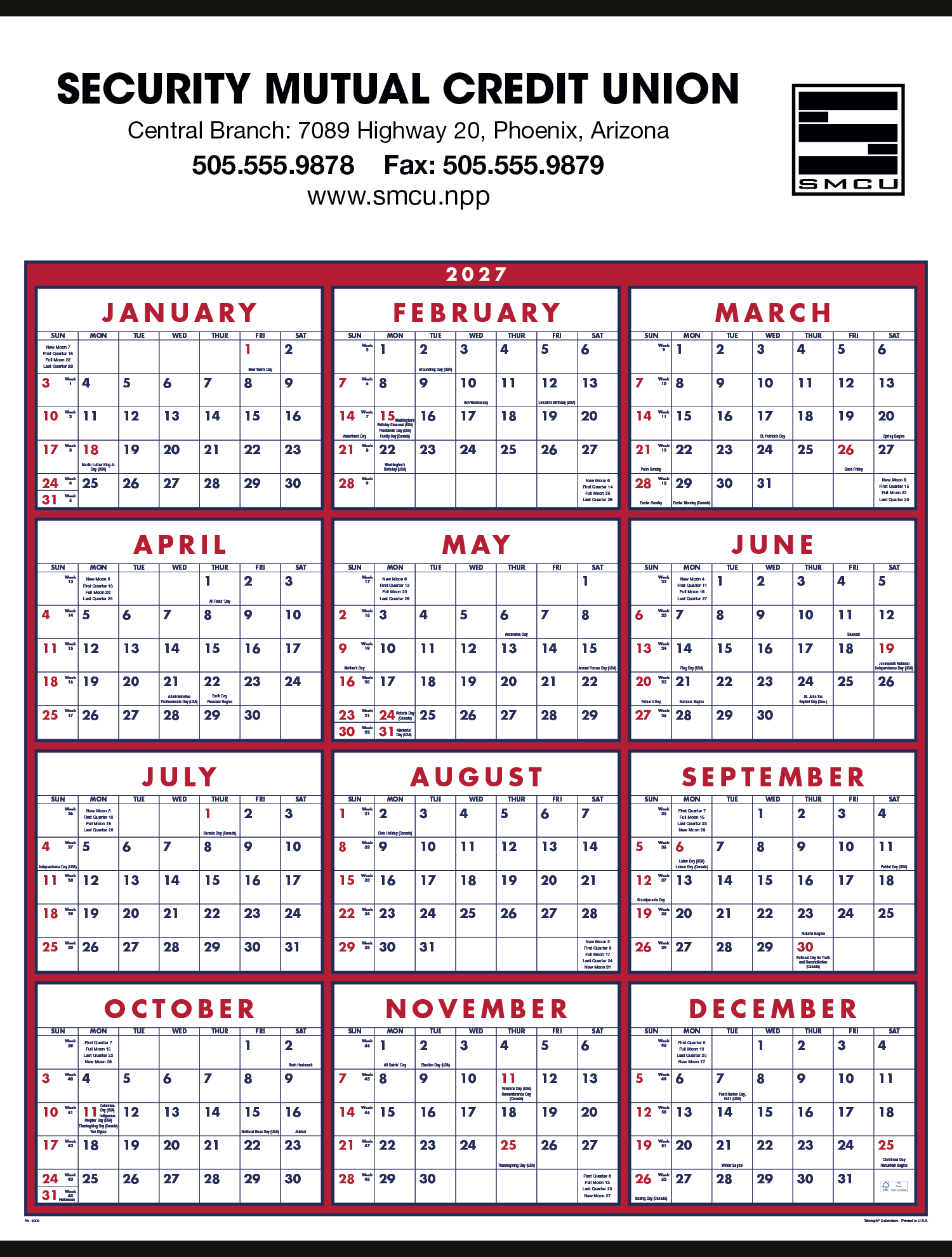 Triumph® Calendars Span-A-Year Calendar 8
