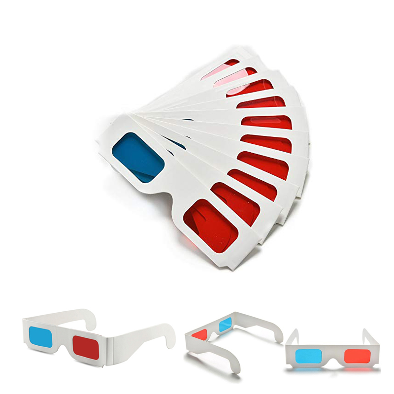 Red & Blue White Cardboard Glasses 1