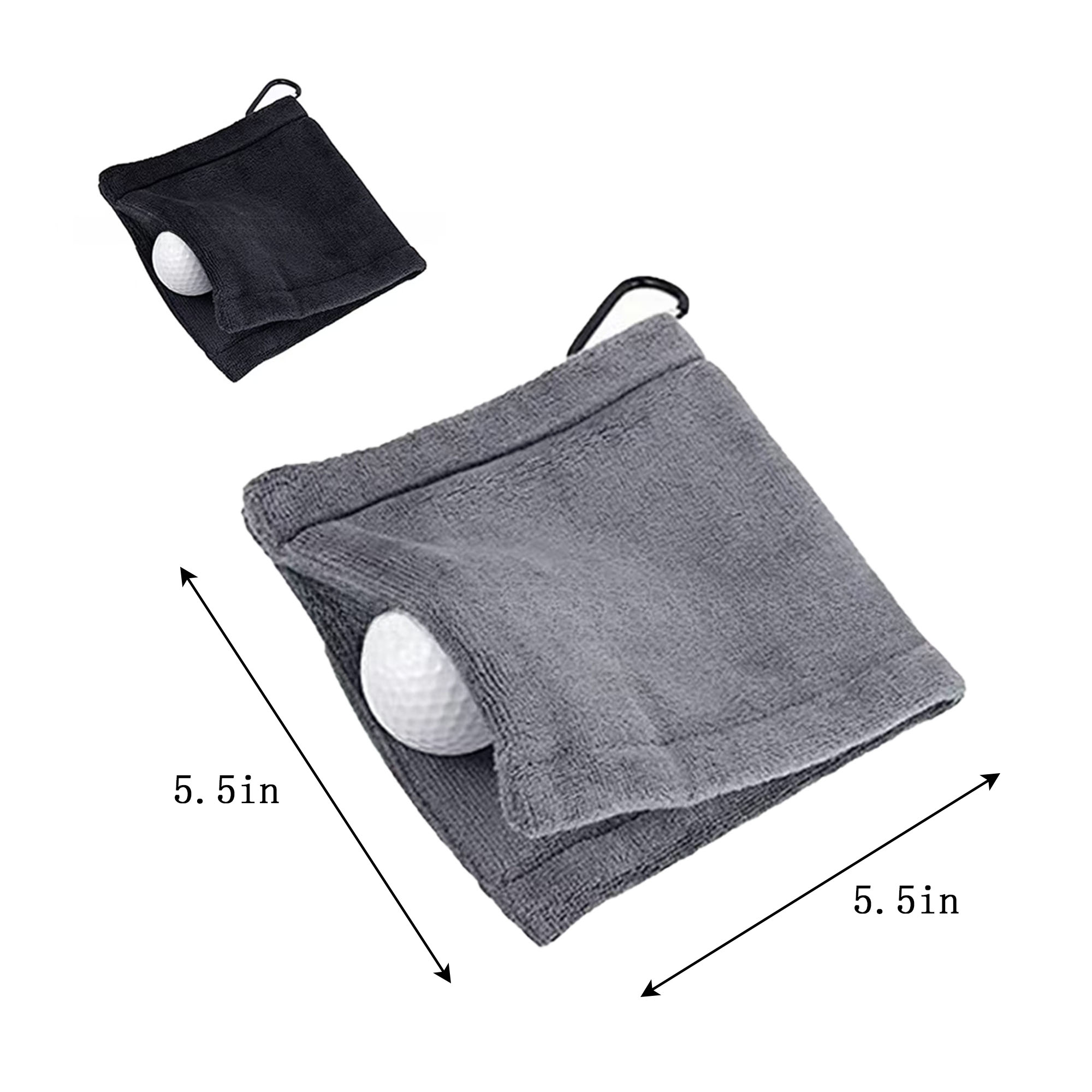 Wet Dry Golf Ball Pocket Towel With D Clip 5