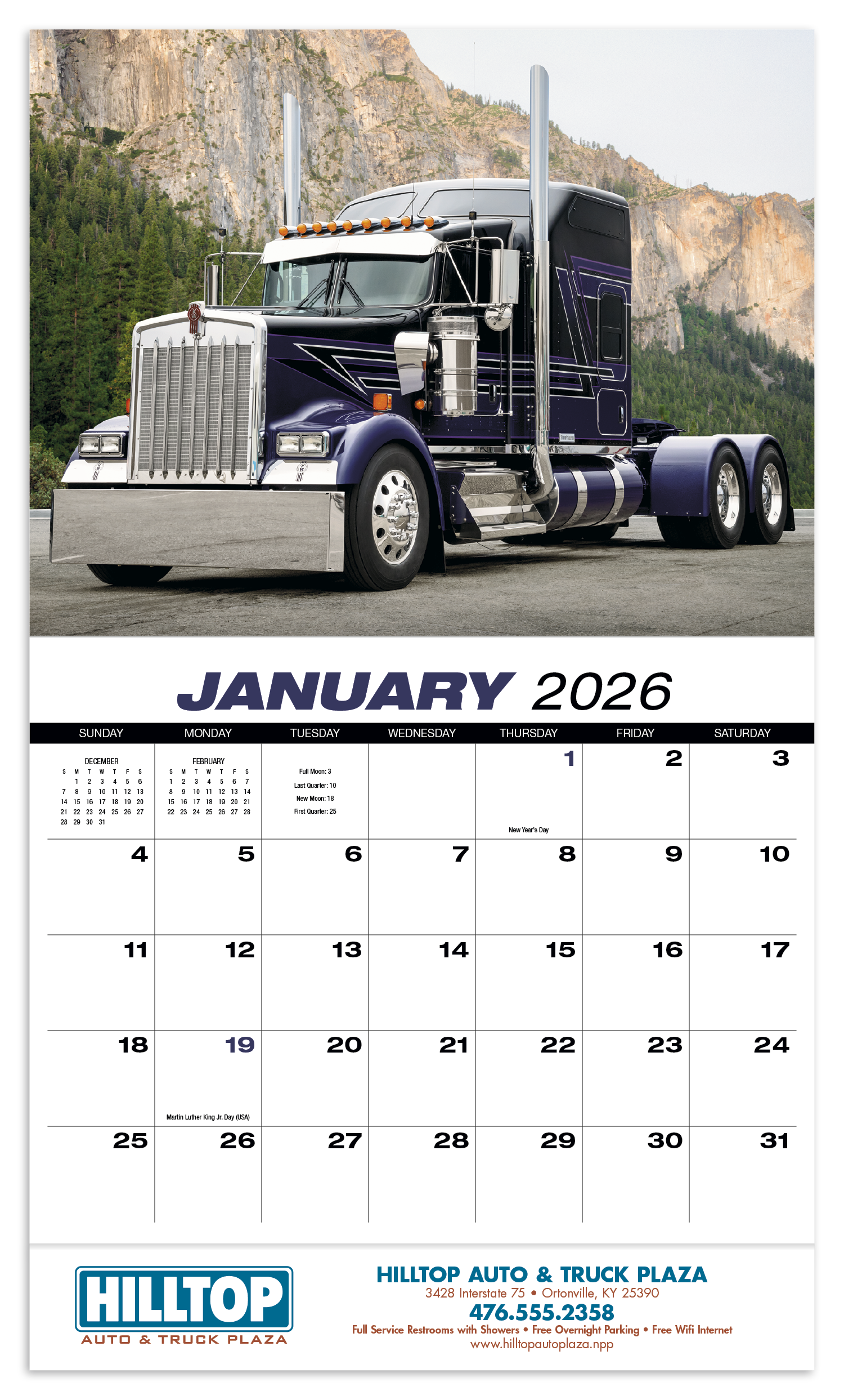 HotLine® Products 18-Wheeler Wall Appointment Calendar - Stapled 23