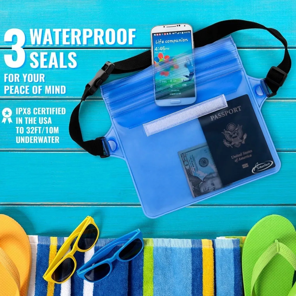 IPX8 Waterproof Phone Pouch with Waist Strap 13