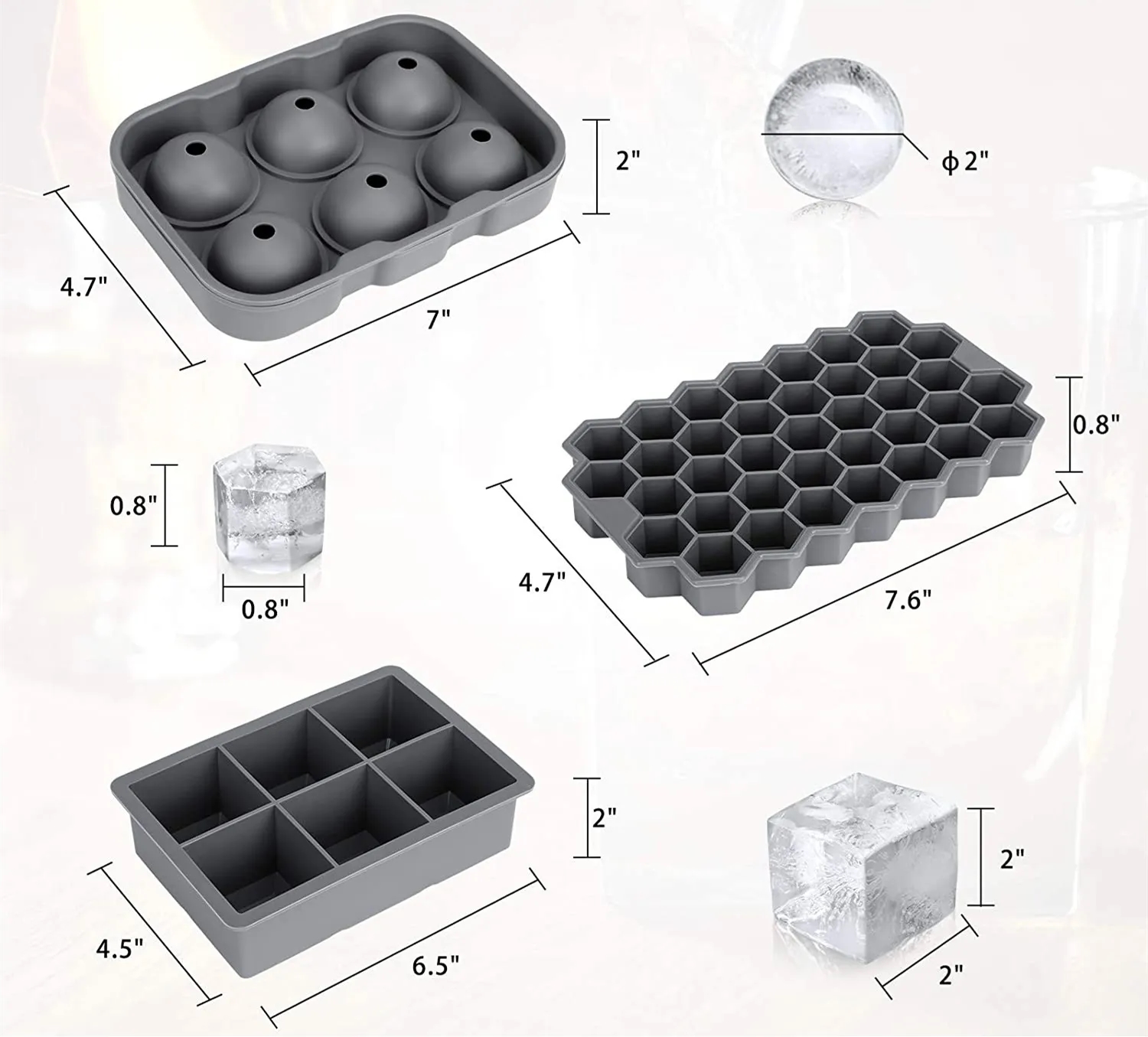Honeycomb Silicone Ice Mold-37 PCS ICE 3