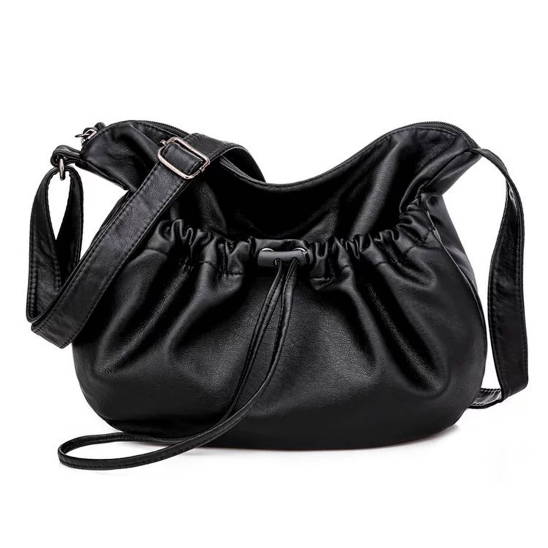 PU Leather Crossbody Drawstring Bags for women 4