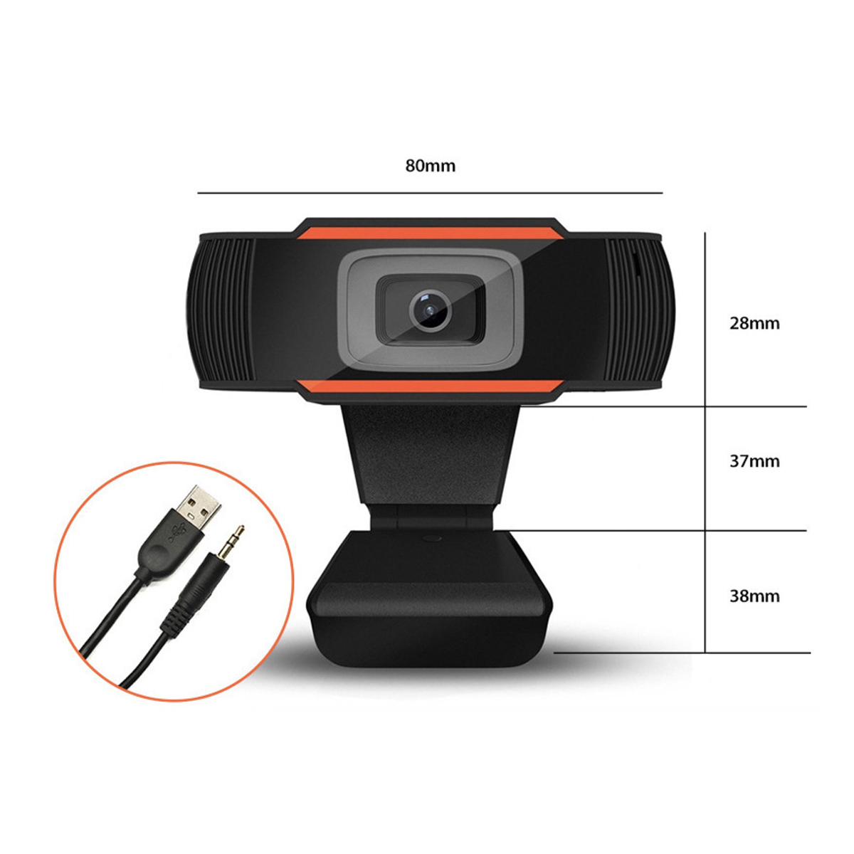 1080P USB Webcam with Microphone & Auto Light Correction 3