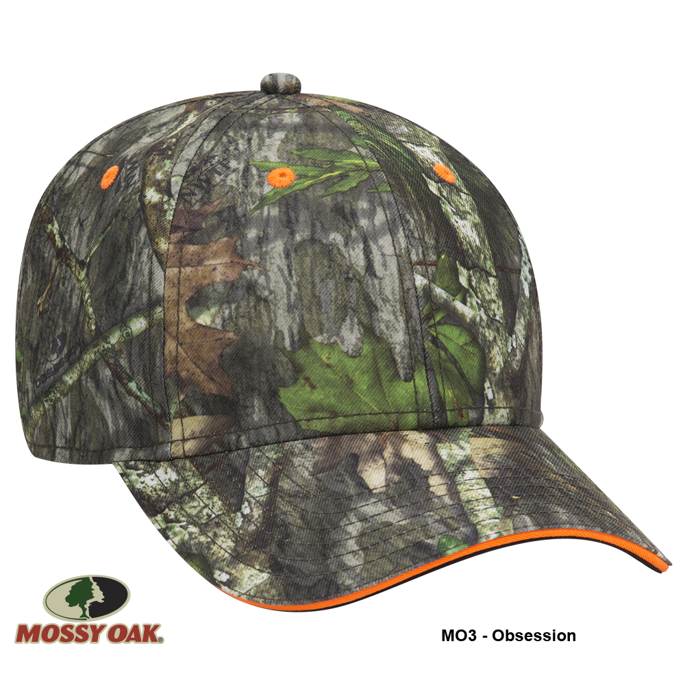 OTTO CAP® Mossy Oak Camouflage Sandwich Visor 6 Panel Low Profile Baseball Cap 12