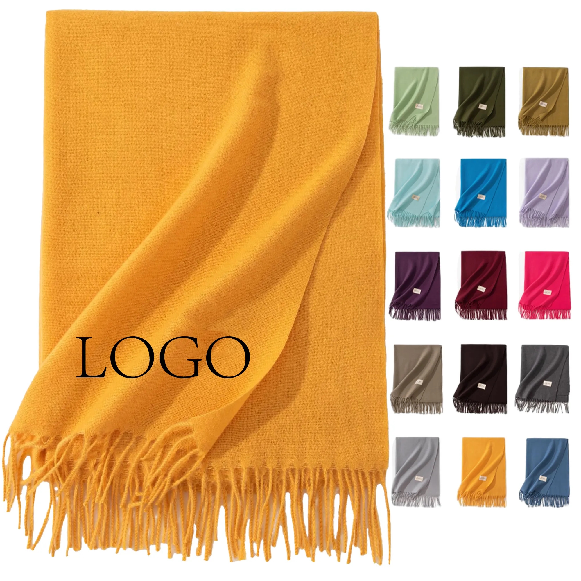 Solid Winter Scarf Women Knit Autumn Chunky 3