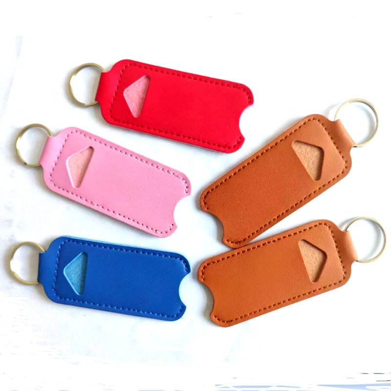 Pu Chapstick Holder Portable Keychain 5