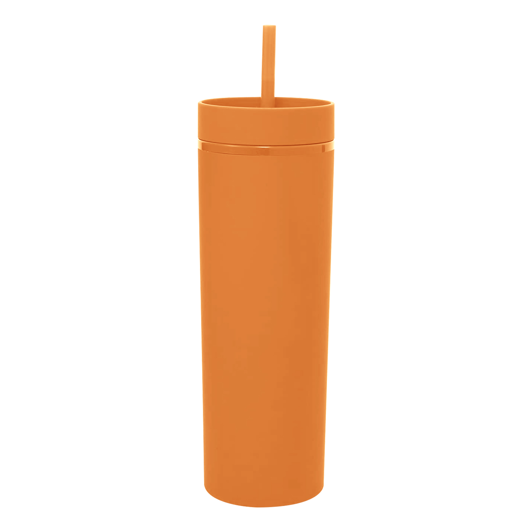 Double-layered Plastic Straight Cup With Straw 2