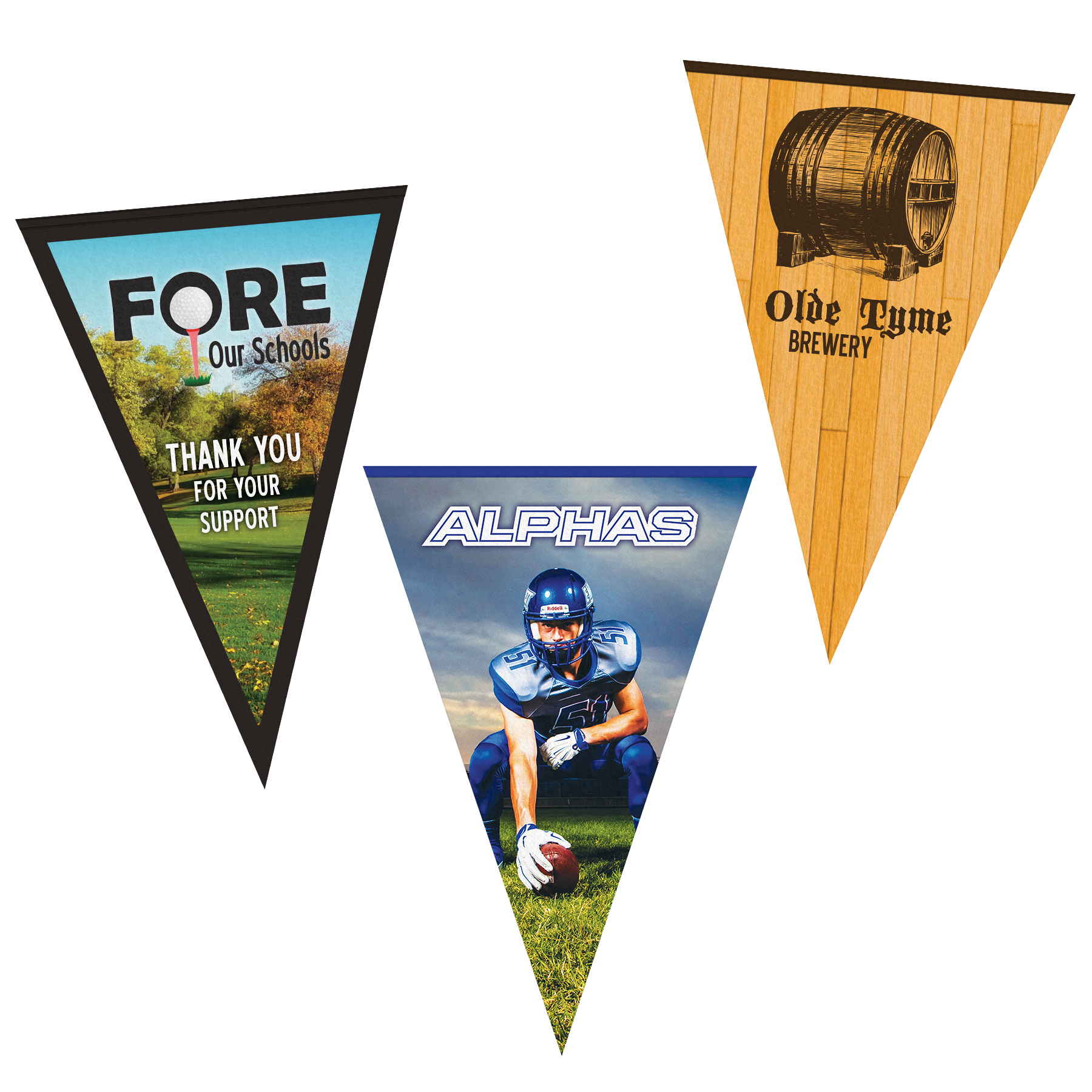 24" x 36" Vertical Triangle Shaped Felt Banner 9
