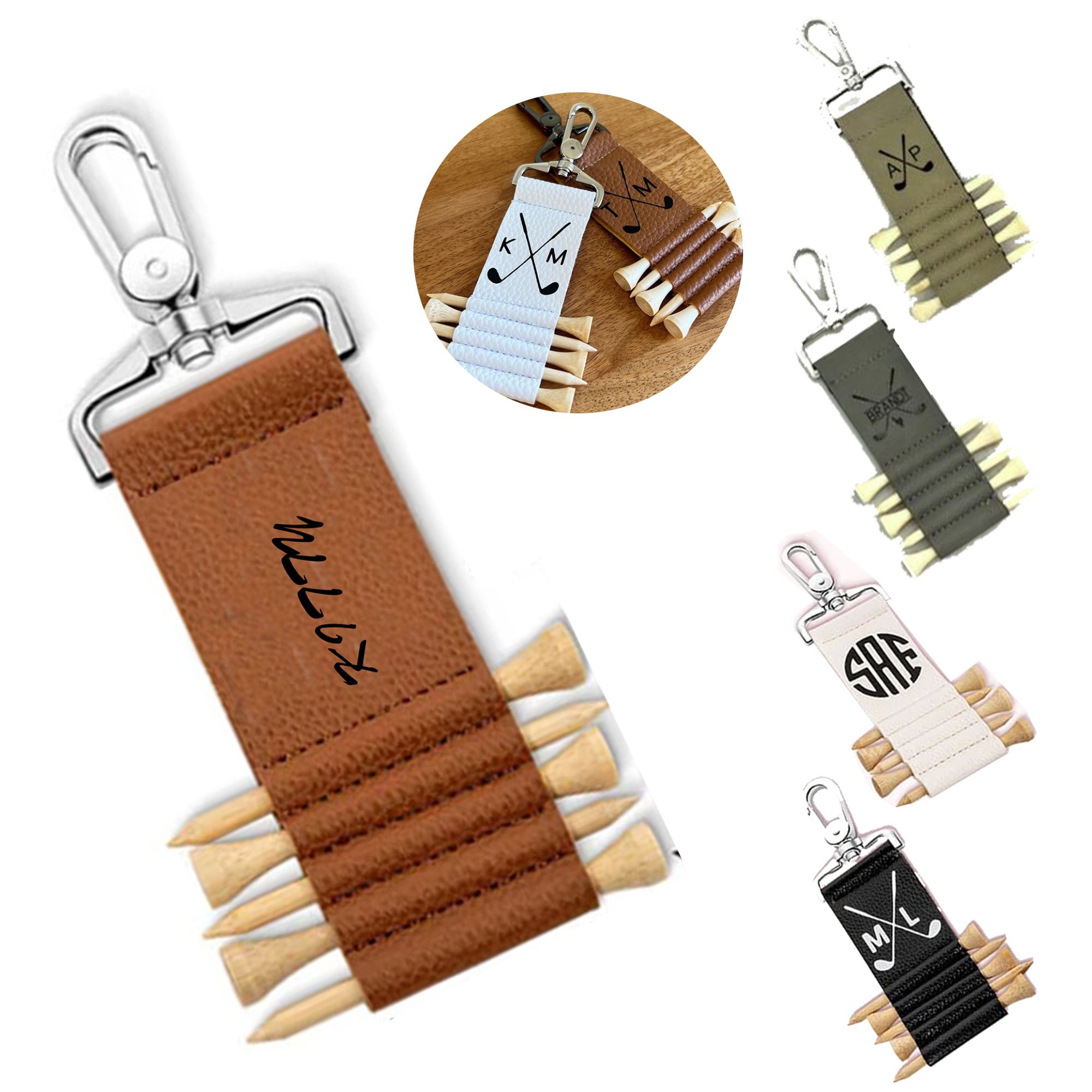Golf Tee Storage Leather Case