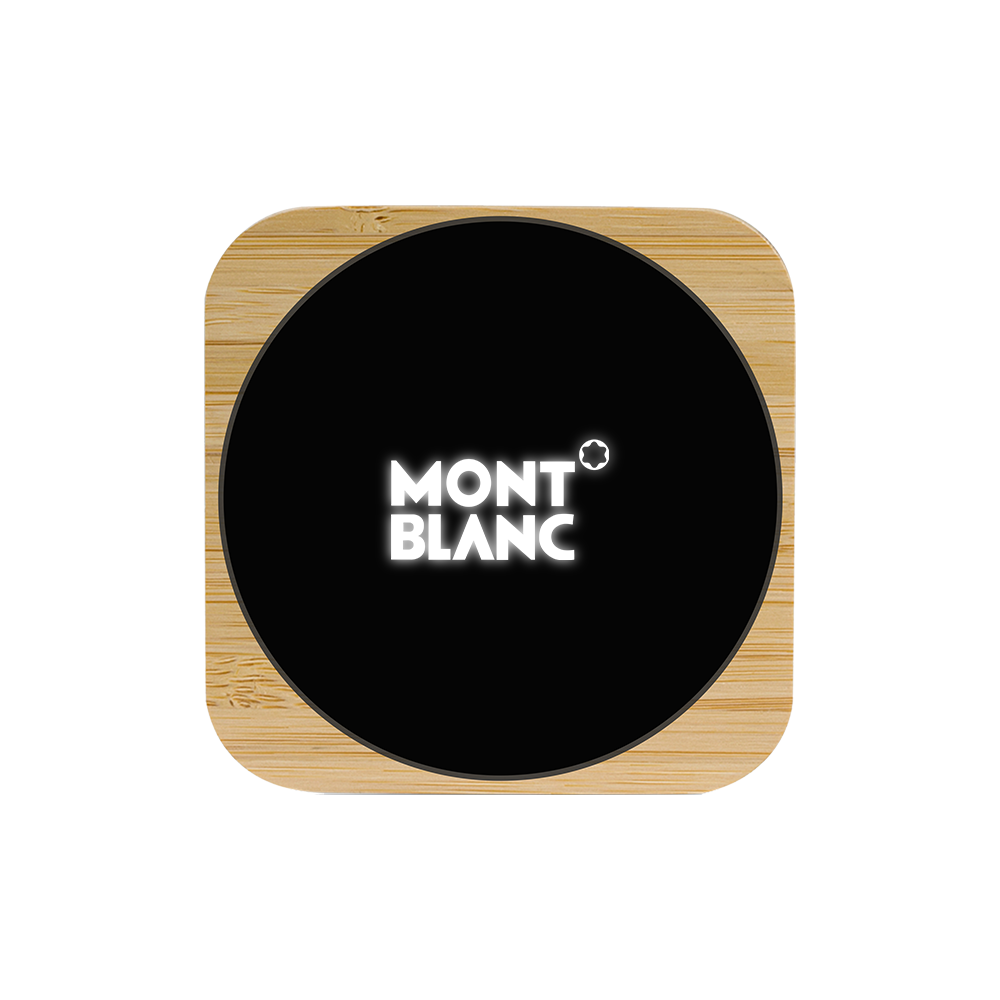 Naperville Light-up Bamboo Wireless Charger Square 15W 12