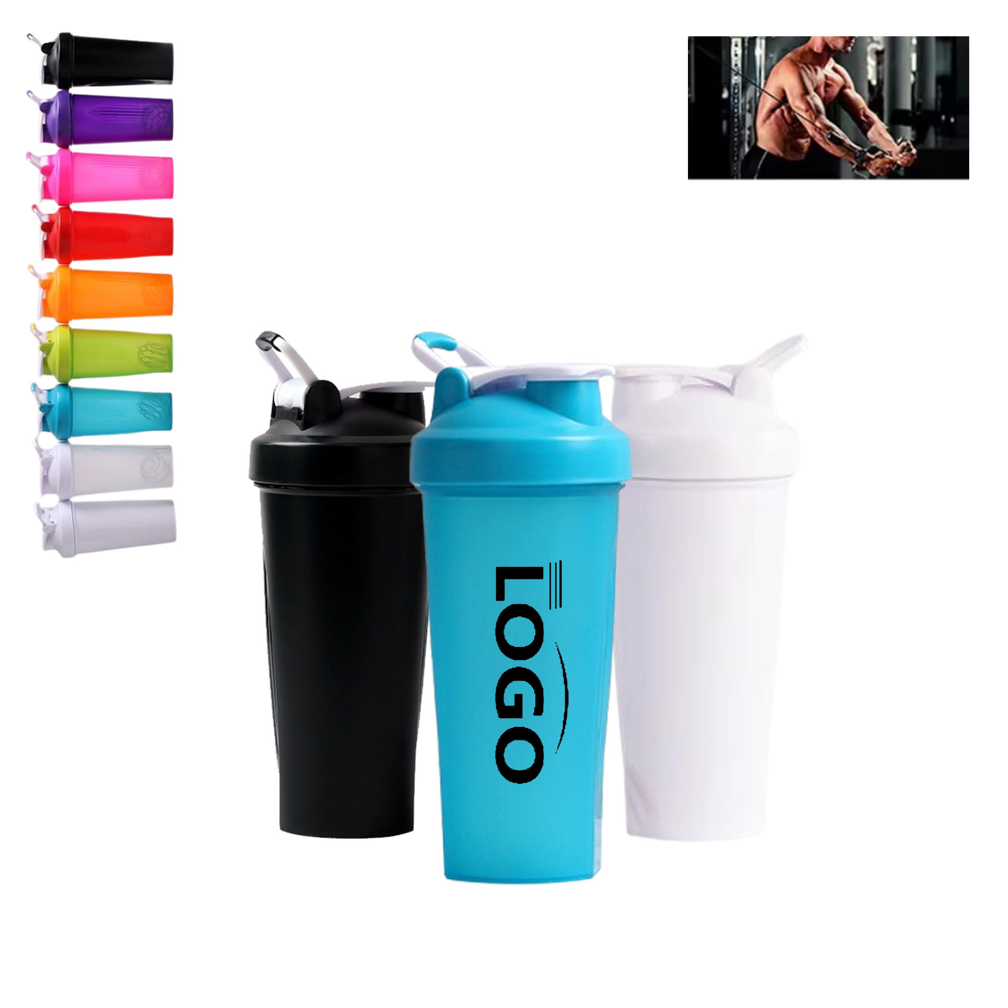20oz Fitness Sports Protein Shaker Cup With Shaker Ball 3