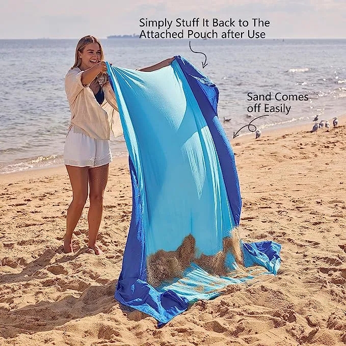Beach Blanket Sandproof, Extra Large Picnic Mat 4