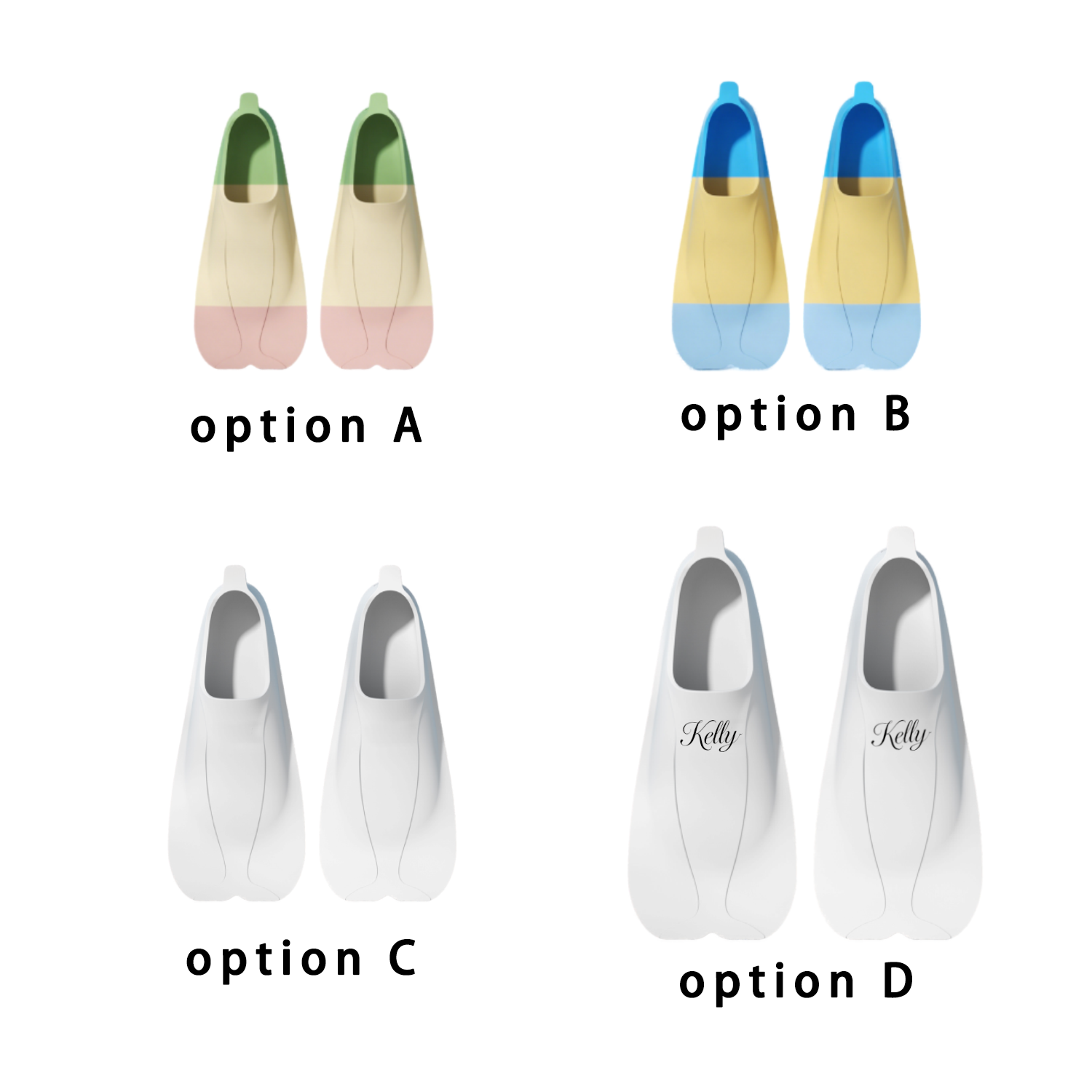 Kids Adults Silicone Non-Slip Swim Training Fins 6