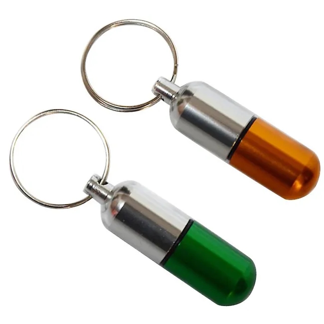 Metal Pill Box with Keychain 3