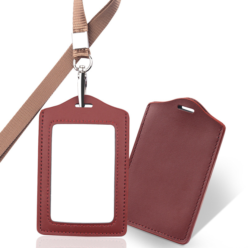Vertical PU Leather ID Badge Holder 3