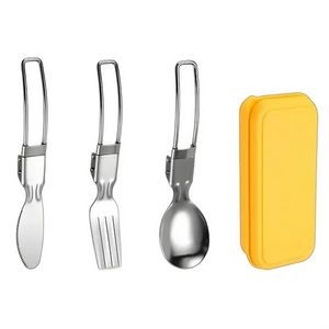 Portable Reusable Travel Stainless Steel Folding Cutlery Set 21