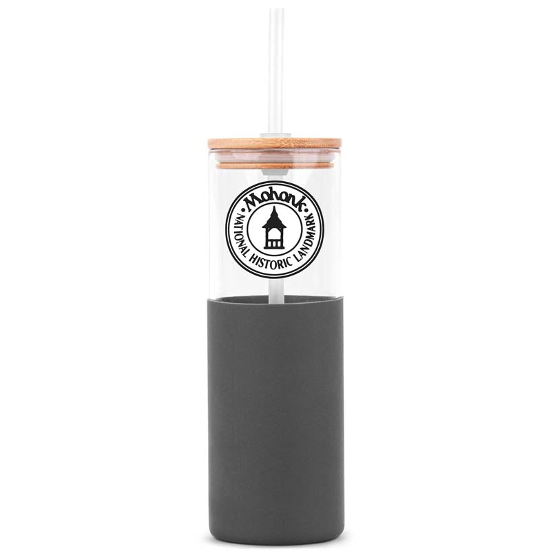 18oz. Bamboo Lid Glass Bottle Silicone Sleeve 8