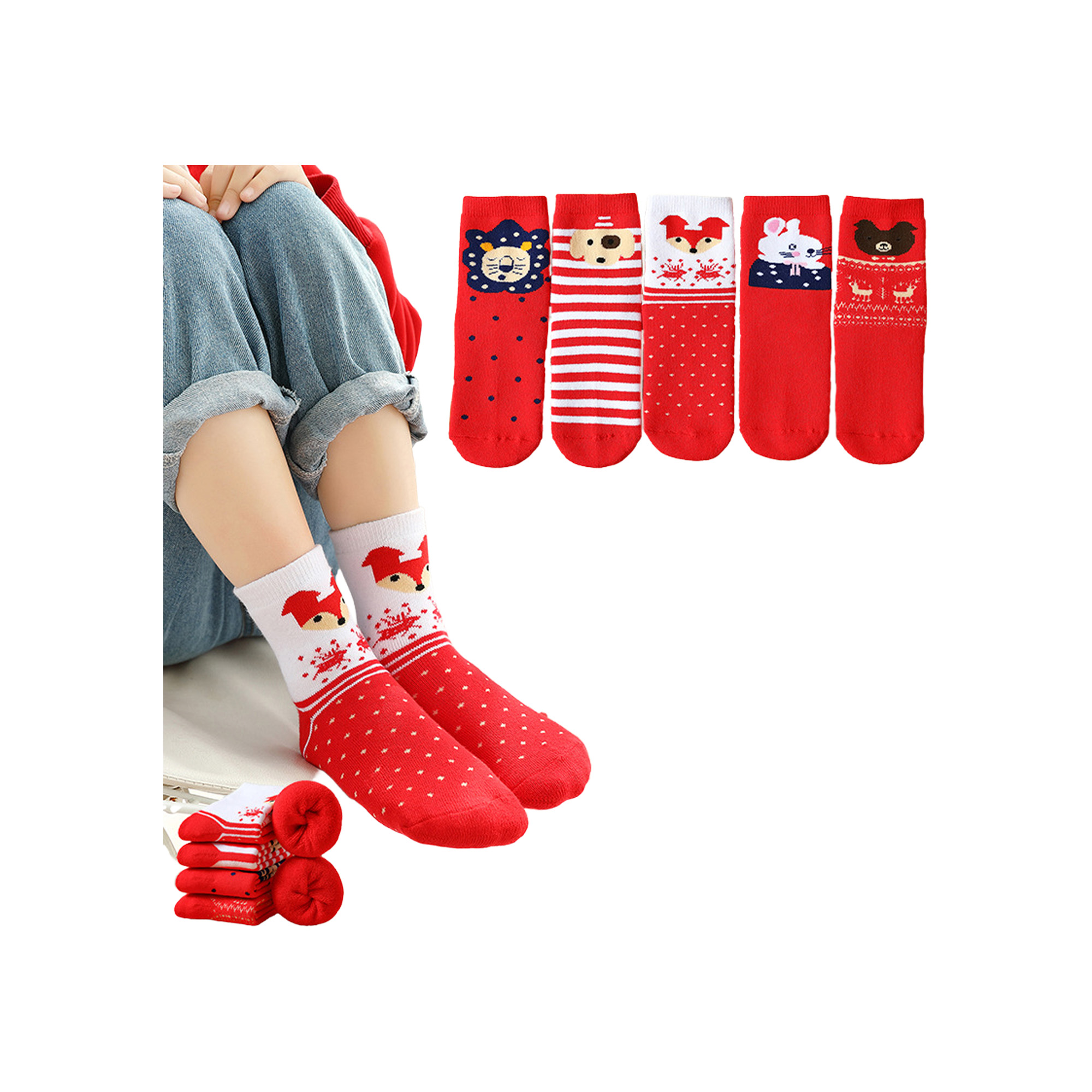 Cotton Children's Warm Christmas Socks 10