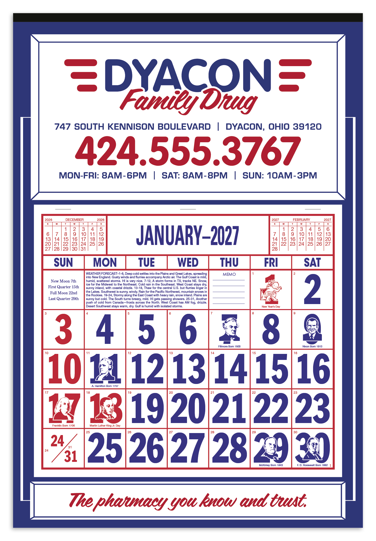 Skinner & Kennedy® Apron Calendar 90