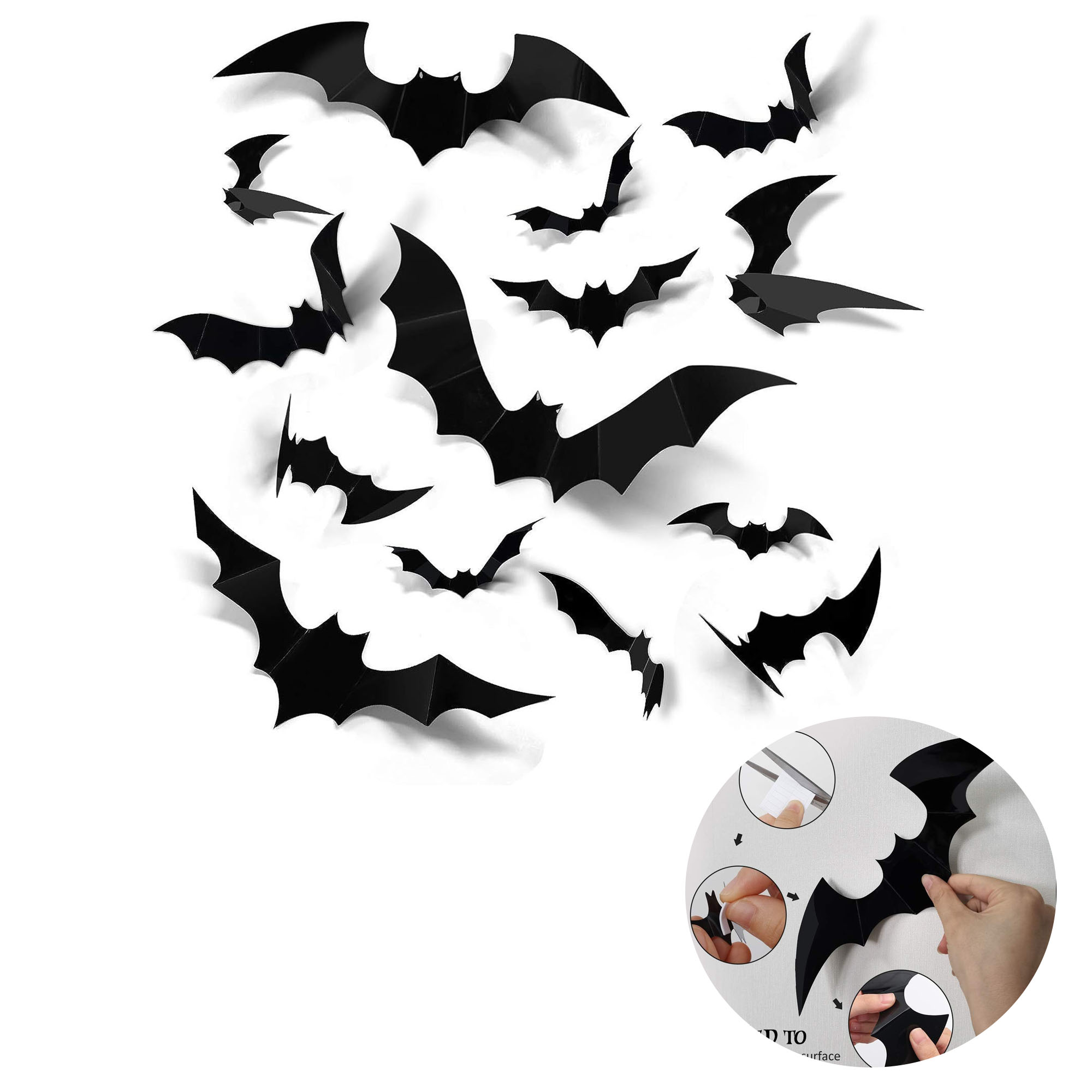 Bats Wall Decor 3D Bat Halloween Decoration Stickers 2