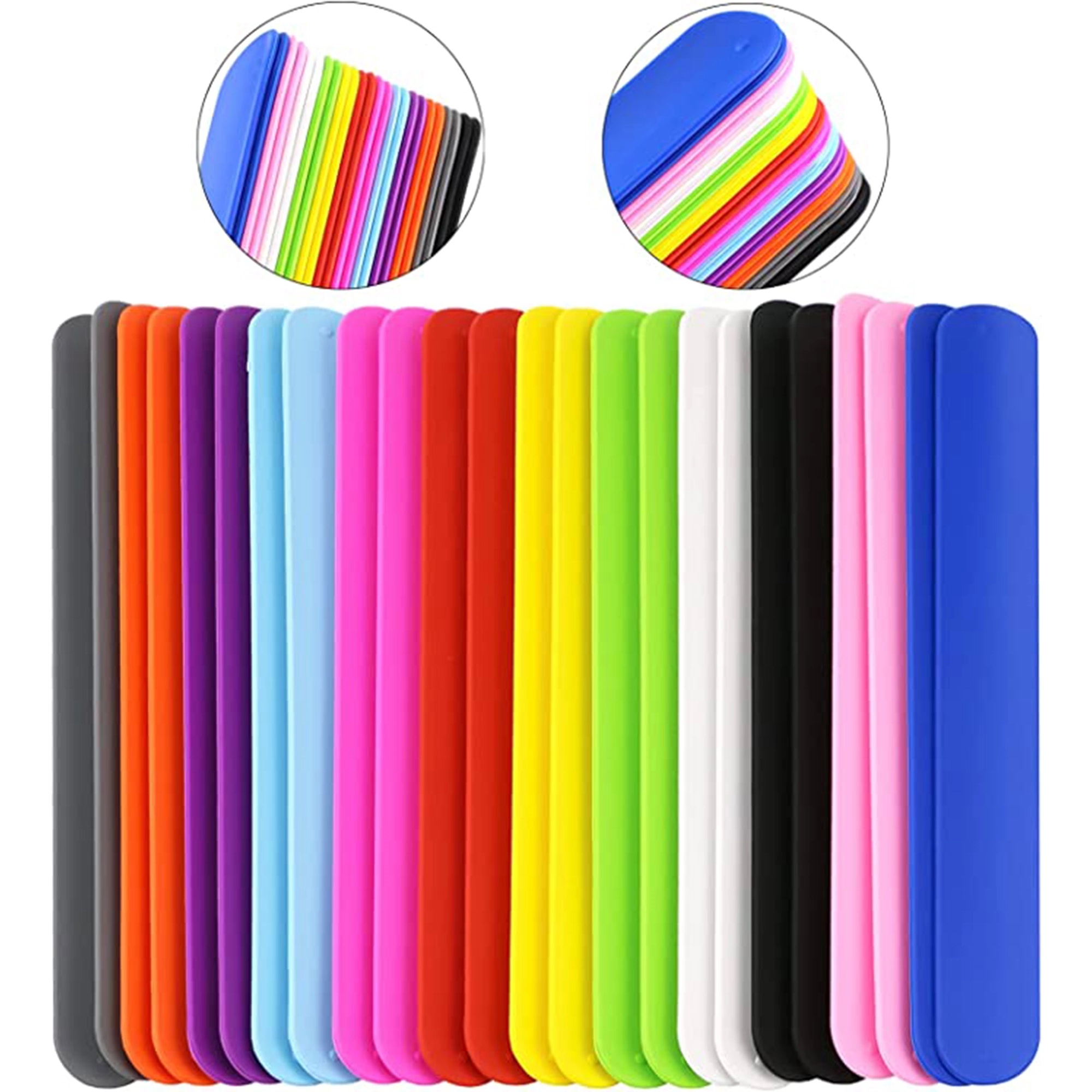 MOQ 50 Rainbow Silicone Slap Bracelets 2