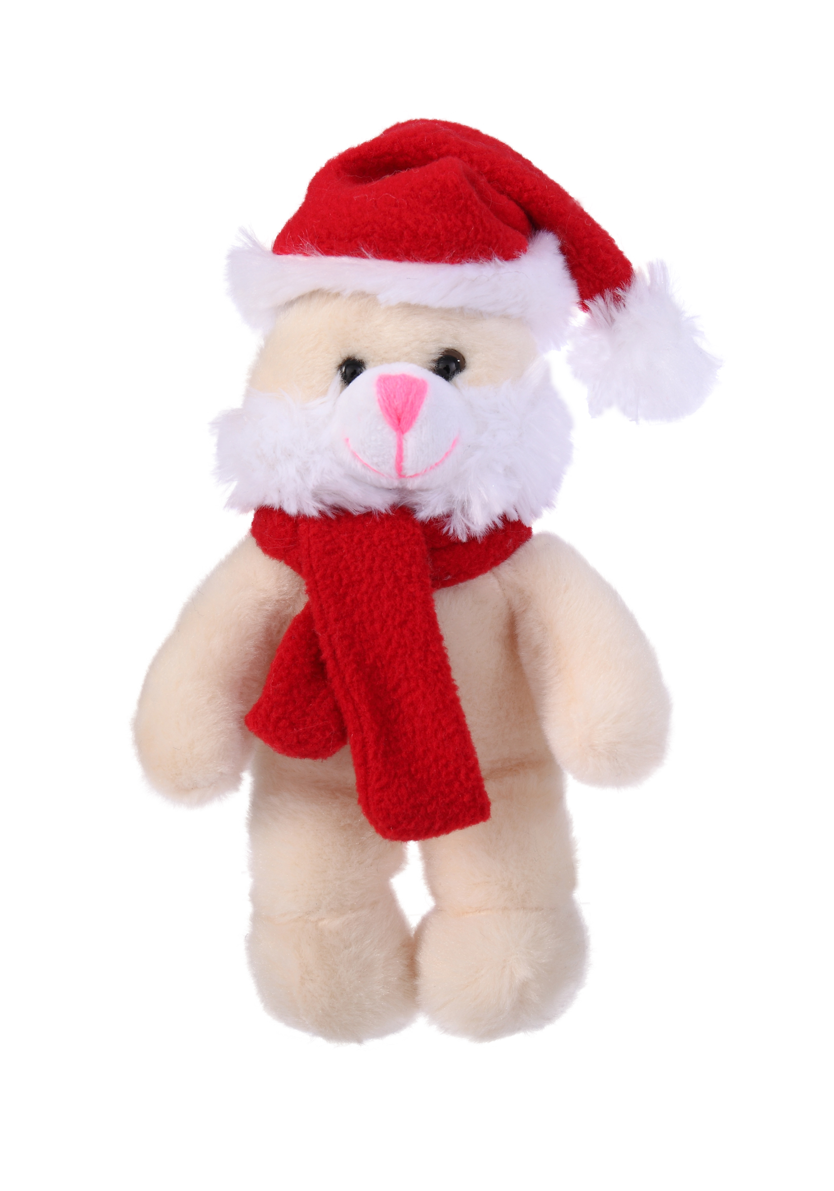 Soft Plush Bunny with Christmas Hat and Scarf 4