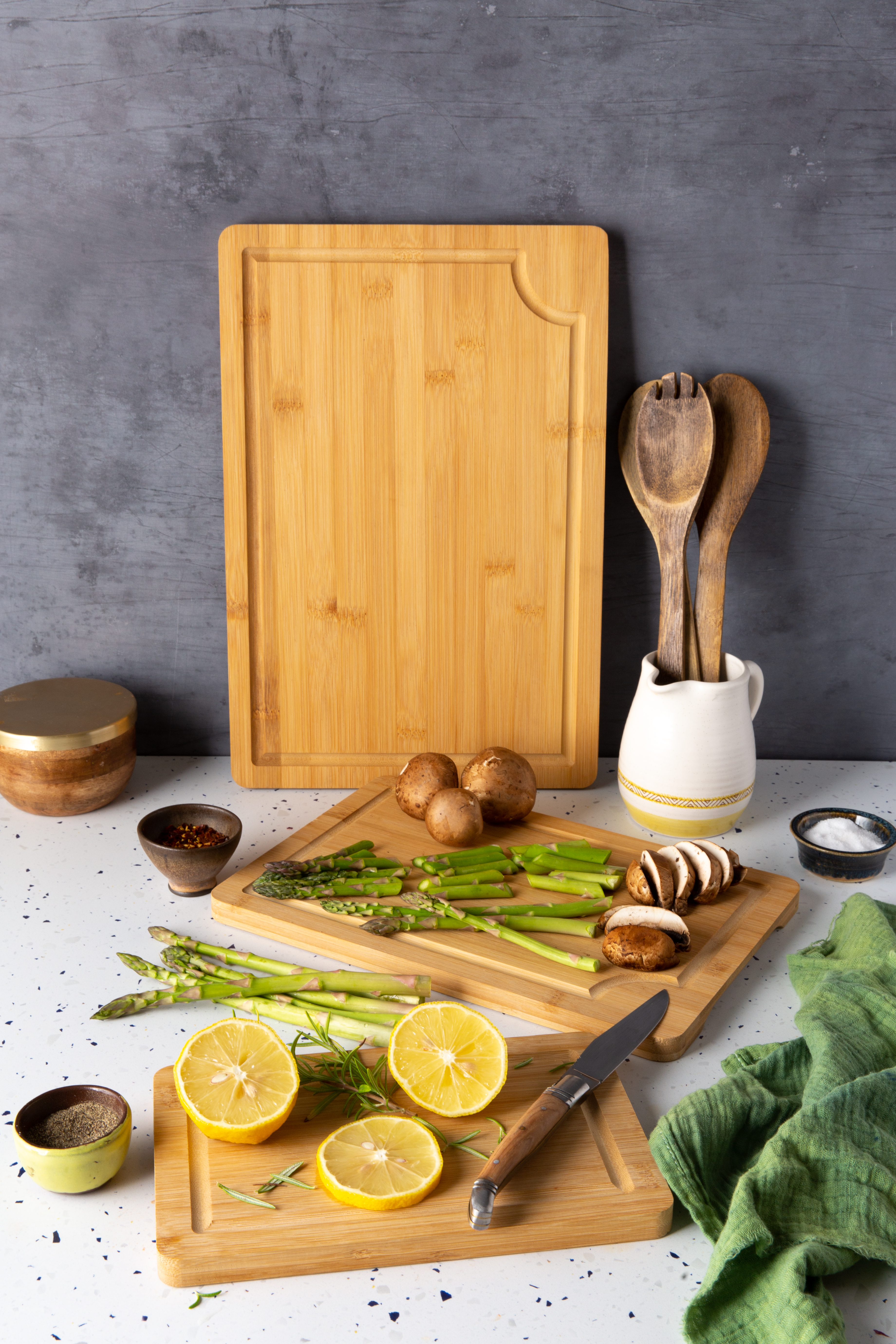 12" x 8 1/8" Medium Cayman Bamboo Cutting Board 2