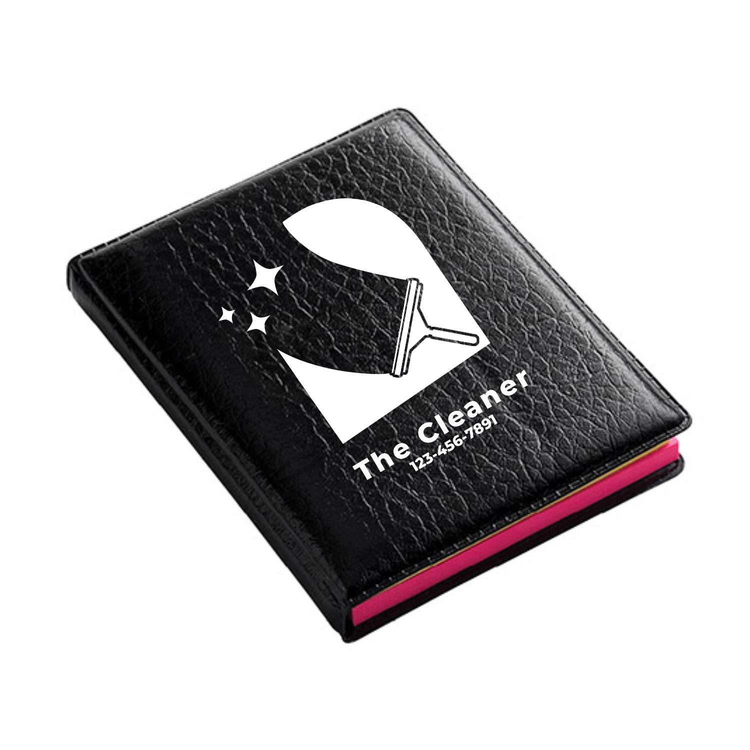 Black Leatherette PVC Memo/Sticky Gift Set 6
