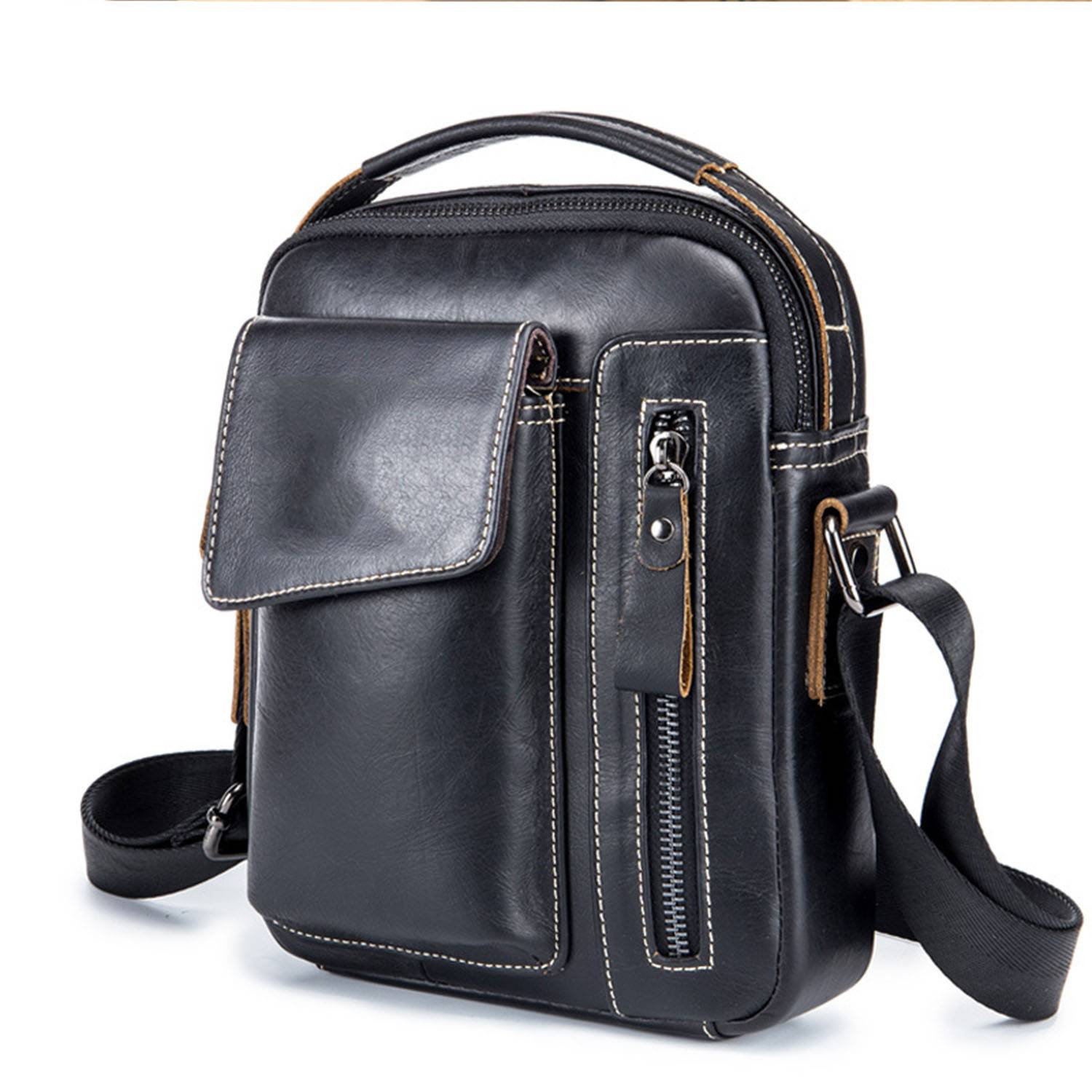 Genuine Leather Men's Retro Fashion Crossbody Bag 5