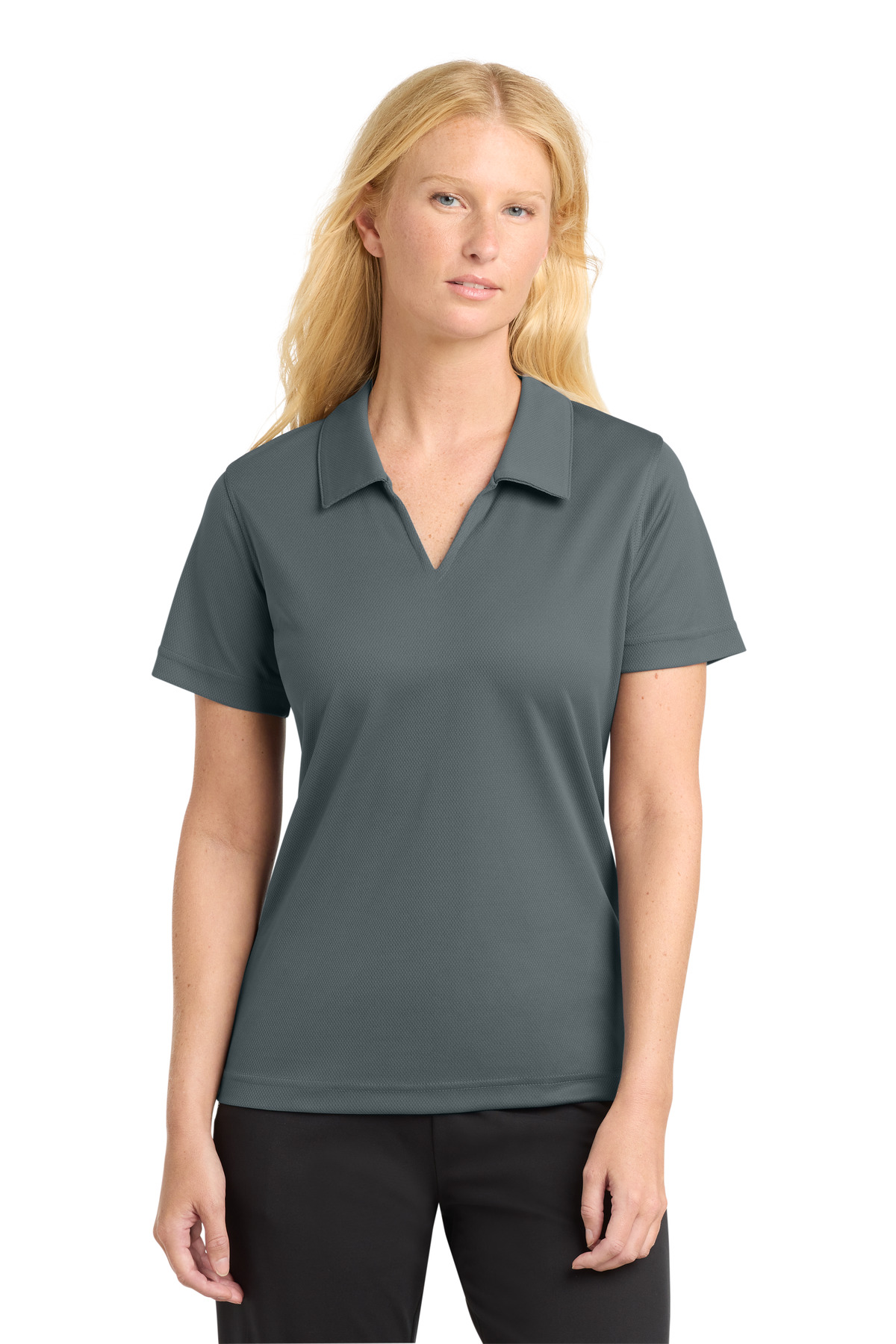 Sport-Tek Women's Dri-Mesh V-Neck Polo. L469 59