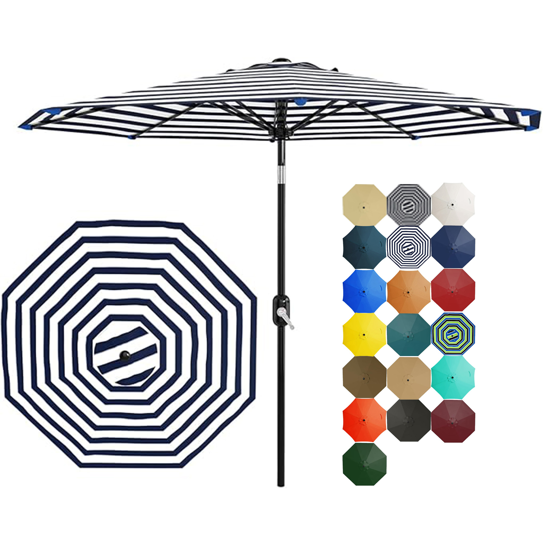 Crank Lift Button Tilt Outdoor Table Umbrella 21